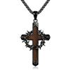 CUPENDA Collana con ciondolo a forma di croce, in argento Sterling 925, turchese, conchiglia di abalone, crocifisso, protezione religiosa, gioiello per uomo e donna
