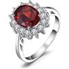 JewelryPalace Kate Middleton Anello Halo Donna Argento 925 Con Pietre Preziose Colorate, Princess Diana William Anelli Dorati in Oro Con Pietra Ovale, Fedina Zirconi Oro Rosa Set Gioielli