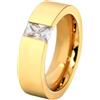 KnSam Fedi nuziali vintage in acciaio inox, 6 mm, anello di fidanzamento da uomo con zirconi, colore: nero/oro