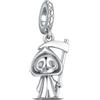 BOIGEGU Ciondolo in argento Sterling per braccialetti e collane Pandora | Ciondolo in argento 925 per Halloween, vintage, zucca, scheletro, teschio, ragno, fantasma, cappello da strega, perline