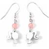 Barbie Orecchini Drop Silhouette & Rosa Quarzo (Argento Sterling)