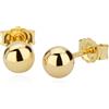 NKlaus coppia di orecchini a sfera da 5 mm in oro giallo 14 carati 585 orecchini da donna 9063