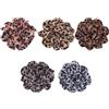 FINGERINSPIRE 5 Pz Spille di Fiore di Rosa con Motivo Leopardo per Donne 9x10.7cm 5 Colori Eleganti Fatte a Mano, Spille Floreali in Tessuto per Accessori di Abiti per Feste di Matrimonio