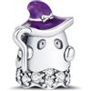 BOIGEGU Ciondolo in argento Sterling per braccialetti e collane Pandora | Ciondolo in argento 925 per Halloween, vintage, zucca, scheletro, teschio, ragno, fantasma, cappello da strega, perline