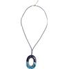 Nalì Collana donna NALI' modello Vale pendente ovale in resina e laccio in corda colore blu