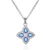 namana Collana Donna Quadrifoglio Argento con Cristalli 15 mm