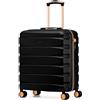 Flight Knight Valigia Da Viaggio Leggera 56x45x25 Cm Bagaglio A Mano Guscio Rigido Con Maniglia Telescopica In Alluminio 8 Ruote Spinner Serratura TSA Approvata EasyJet Jet2 Cabina