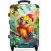 NoBoringSuitcases.com NoBoringSuitcases© Valigia Media Bambini Rigida Trolley Medio Viaggio Aereo | 67x43x25 cm - 4 Ruote Valigie Leggere Bimbo Valigetta Trolly Dimensioni M Pappagallo - Giungla - Colorato