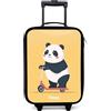 NoBoringSuitcases.com NoBoringSuitcases© Valigia Per Bambini Compatto Bagaglio Ultraleggero | 48x31x19 cm - Bagagli Rigidi LED Ruote Valigie Neonato Bimbi - Ragazzo - Panda - Passo - Giallo