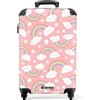 NoBoringSuitcases.com NoBoringSuitcases© Valigia Cabina Bambino Bagaglio A Mano Trolley | 55x35x20 cm - Bambini Da Viaggio Rigido Leggero Aereo 4 Ruote Luggage Arcobaleni - Nuvole - Facce