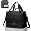 WEPLAN Borsone da Viaggio Bagaglio a Mano 40x30x20 Ryanair Borsa da Cabina | Borsa da Viaggio con Scomparto Scarpe Borsone Palestra Borsa da Weekend Donna Uomo Borsa Parto Ospedale Mamma,C02-Nero
