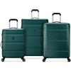 DELSEY PARIS - AIRSHIP 2.0 - Set di 3 valigie rigide - Verde | Guscio rigido e leggero, Garanzia 2 anni, Lucchetto TSA, Set di valigie, 4 ruote doppie, ABS