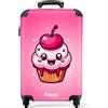 NoBoringSuitcases.com NoBoringSuitcases© Valigia Cabina Bambino Bagaglio A Mano Trolley | 55x35x20 cm - Bambini Da Viaggio Rigido Leggero Aereo 4 Ruote Luggage Cupcake - Kawaii - Faccia