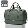 WEPLAN Grande Borsone da Viaggio Donna Borsa da Weekend Bagaglio a Mano | Borsa da Viaggio con Scomparto Scarpe Borsone Palestra Borsa da Cabina Donna Borsa Parto Ospedale Mamma,A03-Verde Militare