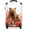NoBoringSuitcases.com NoBoringSuitcases© Valigia Cabina Bambino Bambini Trolley Da Viaggio | 55x35x20 cm - Bagaglio A Mano Aereo Rigido Leggerissimo 4 Ruote Valigie Orsi - Fiori - Acquerello