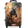 NoBoringSuitcases.com NoBoringSuitcases© Valigia Medio Bambini Trolley Media Rigida Da Viaggio | 67x43x25 cm - Ruote Valigie Bagaglio Trolly Leggera Valigetta M Bagagli Cavallo - Fiori - Farfalle