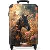 NoBoringSuitcases.com NoBoringSuitcases© Valigia Cabina Bambino Trolley Bambini Da Viaggio | 55x35x20 cm - Bagaglio A Mano Valigie Per Carry On Leggere Aereo Ruote Cavallo - Fiori - Farfalle