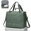 WEPLAN Borsone da Viaggio Bagaglio a Mano 40x30x20 Ryanair Borsa da Cabina | Borsa da Viaggio con Scomparto Scarpe Borsone Palestra Borsa da Weekend Donna Borsa Parto Ospedale Mamma,C03-Verde Militare