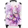NoBoringSuitcases.com NoBoringSuitcases© Valigia Media Bambini Rigida Trolley Medio Viaggio Aereo | 67x43x25 cm - 4 Ruote Valigie Leggere Bimbo Valigetta Trolly Dimensioni M Farfalla - Acquerello - Astratto