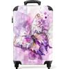 NoBoringSuitcases.com NoBoringSuitcases© Valigia Cabina Bambino Bagaglio Bambini Trolley Viaggio | 55x35x20 cm - Aereo Cabin Size Rigida Leggera Ruote Valigie Bimbo Farfalla - Acquerello - Astratto