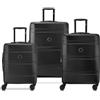 DELSEY PARIS - AIRSHIP 2.0 - Set di 3 valigie rigide - Nero | Guscio rigido e leggero, Garanzia 2 anni, Lucchetto TSA, Set di valigie, 4 ruote doppie, ABS