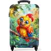 NoBoringSuitcases.com NoBoringSuitcases© Valigia Cabina Bambino Bagaglio Bambini Trolley Viaggio | 55x35x20 cm - Aereo Cabin Size Rigida Leggera Ruote Valigie Bimbo Pappagallo - Giungla - Colorato