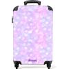 NoBoringSuitcases.com NoBoringSuitcases© Valigia Cabina Bambino Bagaglio Bambini Trolley Viaggio | 55x35x20 cm - Aereo Cabin Size Rigida Leggera Ruote Valigie Bimbo Cuori - Pastello - Romantico