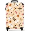 NoBoringSuitcases.com NoBoringSuitcases© Valigia Cabina Bambino Trolley Bambini Da Viaggio | 55x35x20 cm - Bagaglio A Mano Valigie Per Carry On Leggere Aereo Ruote Motivo insetti - Marrone - Rosa