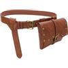 CARPJZ Set di marsupio medievale, stile vintage rinascimentale, marrone, Classico | Borsa rimovibile, cintura larga regolabile, texture a cera ad olio in rilievo, raccordi in bronzo anticato