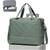 WEPLAN Borsone da Viaggio Bagaglio a Mano 45x36x20 Easyjet Borsa da Cabina | Borsa da Viaggio con Scomparto Scarpe Borsone Palestra Borsa da Weekend Donna Borsa Parto Ospedale Mamma,C03-Verde Militare