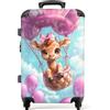 NoBoringSuitcases.com NoBoringSuitcases© Valigia Medio Bambini Trolley Media Rigida Da Viaggio | 67x43x25 cm - Ruote Valigie Bagaglio Trolly Leggera Valigetta M Bagagli Giraffa - Mongolfiera - Carino