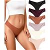 ALL OF SHE Confezione da 6 Tanga String per Donna Slip Senza Cuciture con Vita a V Intimo Sexy Intimo Invisibile Tanga da Regalo Traspirante Multipla Taglie XS-XL