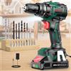 CEEIGOO Trapano Avvitatore a Batteria Brushless 21 V, 42 N.m, 1×2,0 Ah | Motore brushless, 42 N.m, 18+1 regolazioni, 2 velocità, luce LED e 22 accessori per lavori fai da te in casa e garage