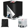 BUCOMTU Coperchio del serbatoio IBC1000L, copertura del contenitore IBC 420D, copertura del serbatoio dell'acqua IBC 1000L-UV Protezione Tarpaulin,(120x100x116 cm) (Nero)