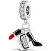 XWN Ciondolo Argento Sterling 925 con Cubic Zirconia Pendenti per Pandora Braccialetti, Compatibile con Braccialetti e Collane europei, perfetto Regali per Moglie e Ragazze 2P