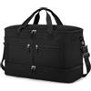 ZOMFELT Grande Borsa da Viaggio, 50L con Scomparto Separato Per Le Scarpe | Borsa da Viaggio per Donna e Uomo, Borsa da Cabina Leggera per Pernottamenti e Weekend, Palestra, Degenze Ospedaliere, Nero