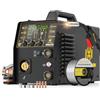 H HZXVOGEN Saldatrice a impulsi MIG MAG, 250 A, 6 in 1, per alluminio | 230 V, controllo sinergico, display LED, filo di riempimento, gas protettivo, E-Hand, Lift TIG, saldatura a punti