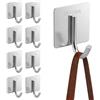 LOLANIUT Ganci Adesivi 10 Pezzi in Acciaio Inox, Senza Forare, per Bagno e Cucina | Set di 10 ganci adesivi in acciaio inox, senza forare, ideali per appendere asciugamani, accappatoi e utensili da cucina