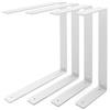 HEVVA HARTENBERG - Supporto doppio per scaffali, 15/20/25/30 cm, a forma di L, per scaffale, per console e scaffali, colore: bianco, 20 cm