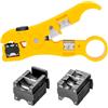 HB-DIGITAL Pinza Spelafili Universale per Cavo Dati Coassiale RG59 RG6 RG7 RG11, TV, Rete Ethernet - Piatto e Rotondo