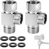 EEEKit Valvola Deviatrice 3 Vie 1/2 Pollice: Raccordo T Ottone | Valvola 3 Vie - Raccordo acqua per doccia/WC/lavatrice & bidet