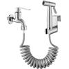 Hshenjhu 3 Pezzi Kit Doccetta per Bidet, Acciaio Inossidabile Doccino per Bidet, Doccino per Lavandino con Tubo Flessibile da 2m e Supporto, Idroscopino per WC, Doccetta WC per Igiene Personale Bagno