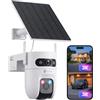 EZVIZ 3K+3K Telecamera Wi-Fi Esterno Senza Fili a Doppio Obiettivo CB9c Kit | Co-rilevamento a 360°, Modalità AOV, Zoom 4x, Rilevamento Persone/Veicoli, Visione Notturna a Colori, Pannello solare da 8W