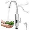 Thryvix Rubinetto elettrico con scaldacqua istantaneo, rubinetto per acqua calda 1 pezzo, 220 V 3000 W in acciaio inox con display LED e bocca a 360° per cucina, bagno e lavanderia