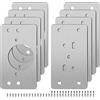 Tigerkinwit Piastra di Riparazione Della Cerniere 8 pezzi Staffe di Riparazione per Porte con 48 Viti Riparazione Della Cerniera Della Porta Dell'armadietto per Armadi Mobili Cassett Porta Cucina 90 * 50mm