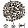 Cattaneo Accessori Metallici CATTANEO 100 Rivetti in Ferro Doppia Testa (9x8mm), Rivetti per Cuoio Tessuti, Borse, Scarpe e Abbigliamento - Set Ribattini per Cuoio Doppia Testa Facili da Applicare, Made in Italy