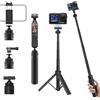 CAMEDAFLX Treppiede magnetico a sgancio rapido per DJI Osmo Pocket 3/Action 6/5 Pro, 61,5 cm allungabile selfie stick treppiede per telefono treppiede per action cam e smartphone.