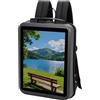 PoiToe Zaino con Schermo LCD 450 Nit, Messaggi Visivi, Mercati, 2,1 kg | La Struttura da Indossare Segue la Persona tra Corsie e Postazioni, con Contenuti Visivi Destinati ai Visitatori