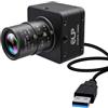 IFWATER Fotocamera industriale con otturatore globale USB3.0, webcam ad alta velocità 1200p a 120 fps/720p a 200 fps con obiettivo zoom manuale 4x, plug & play per acquisizione di movimento ad alta