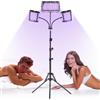 Ibtyzo 3-Head 144 LED Tanning Lamp for Face & Body, Adjustable Stand | Full-body coverage with 144 high-power LEDs. Adjustable height & angle for precise targeting. Portable stand.
